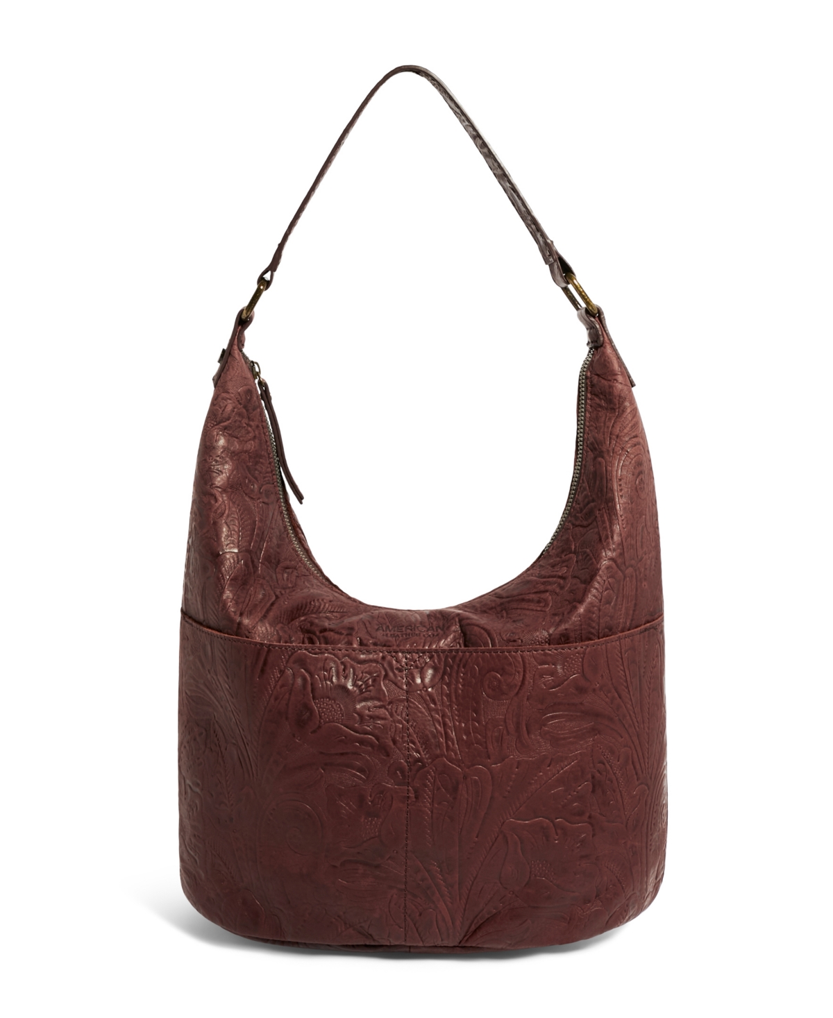 American Leather Co. Carrie Hobo Bag In Cordovan Tooled