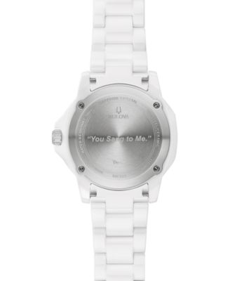 Women's Marine Star Marc Anthony Series A Diamond Accent White Ceramic Bracelet Watch 36mm