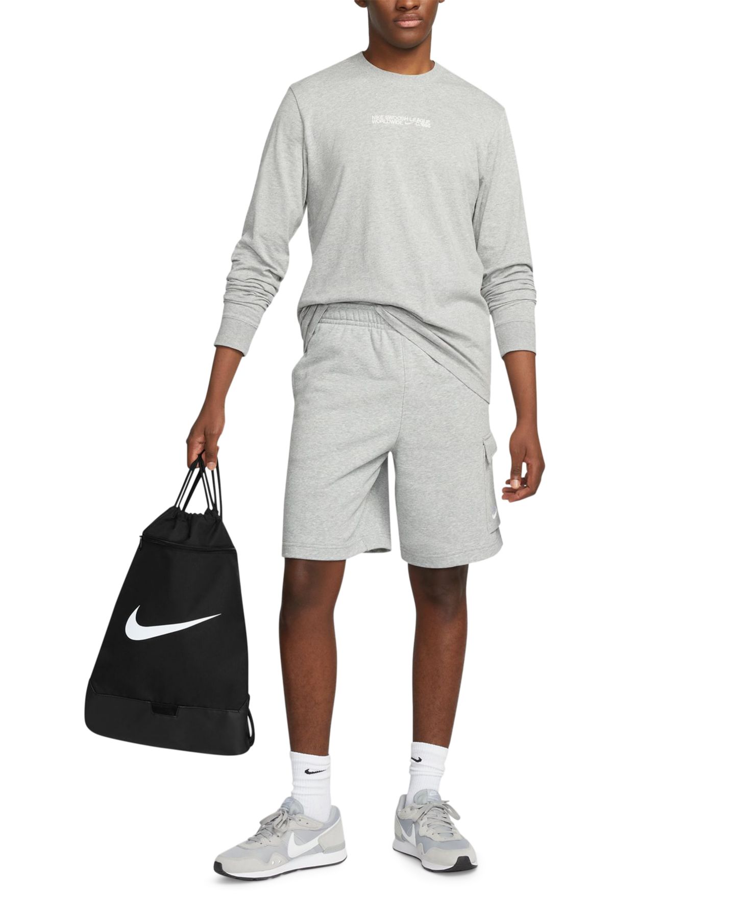 Мужская сумка Nike Brasilia 9.5 Training Gym Sack (18L), цвет: Чёрный — фото 3