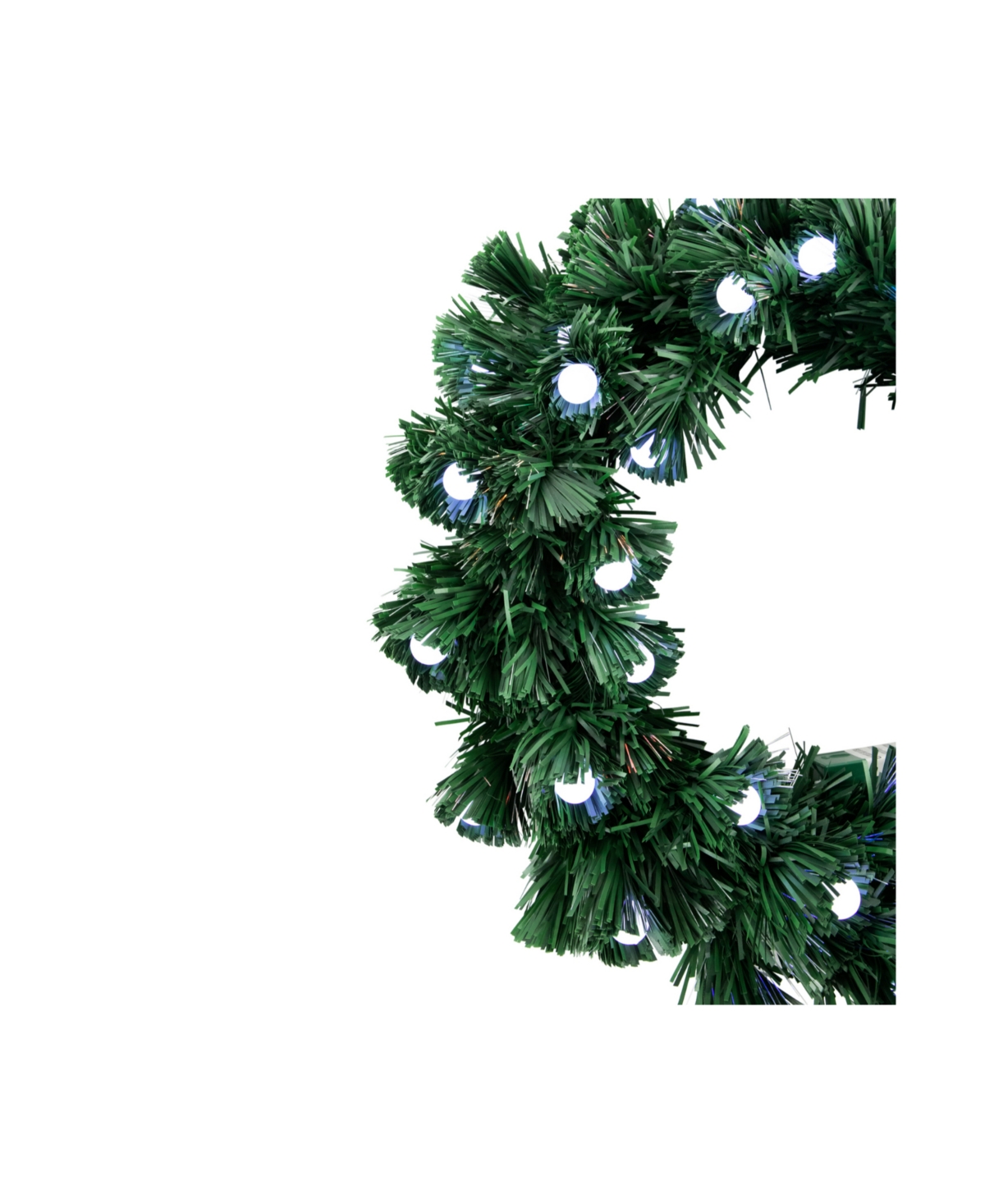 Pre-Lit Color Changing Fiber Optic Artificial Christmas Wreath with Balls