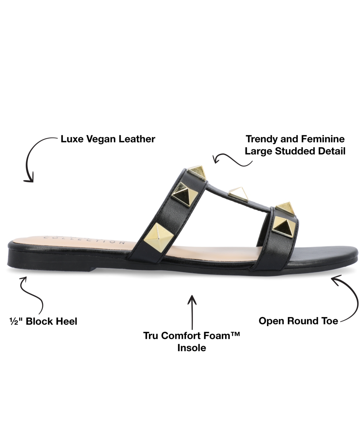 Journee Collection Women's Kendall Studded Sandals