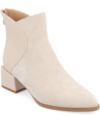 Journee Womens Consuello Medium and Wide Width Two Tone Pointed Toe Booties