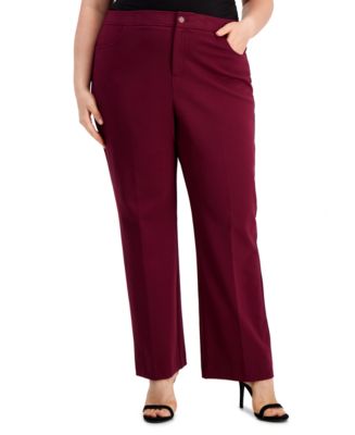 Anne Klein Plus Size High Rise Wide Leg Pants - Macy's