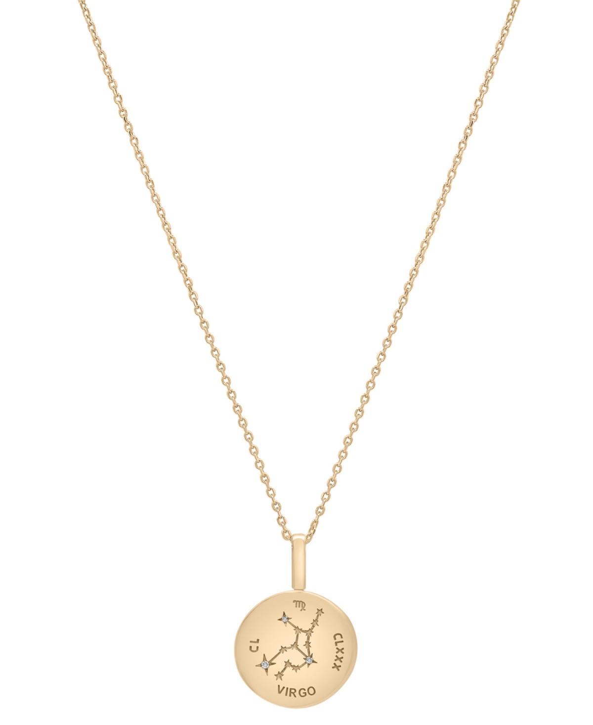 Audrey By Aurate Diamond Zodiac Reversible Pendant Necklace (1/10 Ct. T.w.) In Gold Vermeil, Exclusively At Macy's In Virgo
