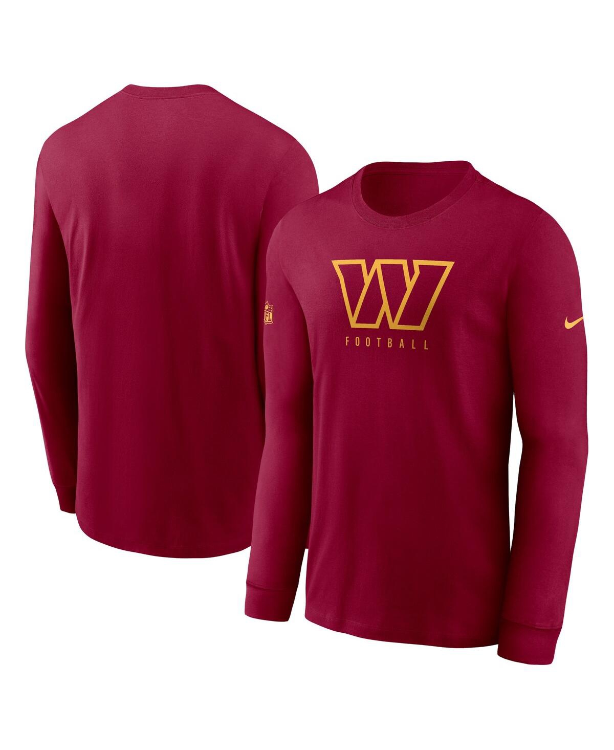Shop Nike Men's  Burgundy Washington Commanders Sideline Performance Long Sleeve T-shirt