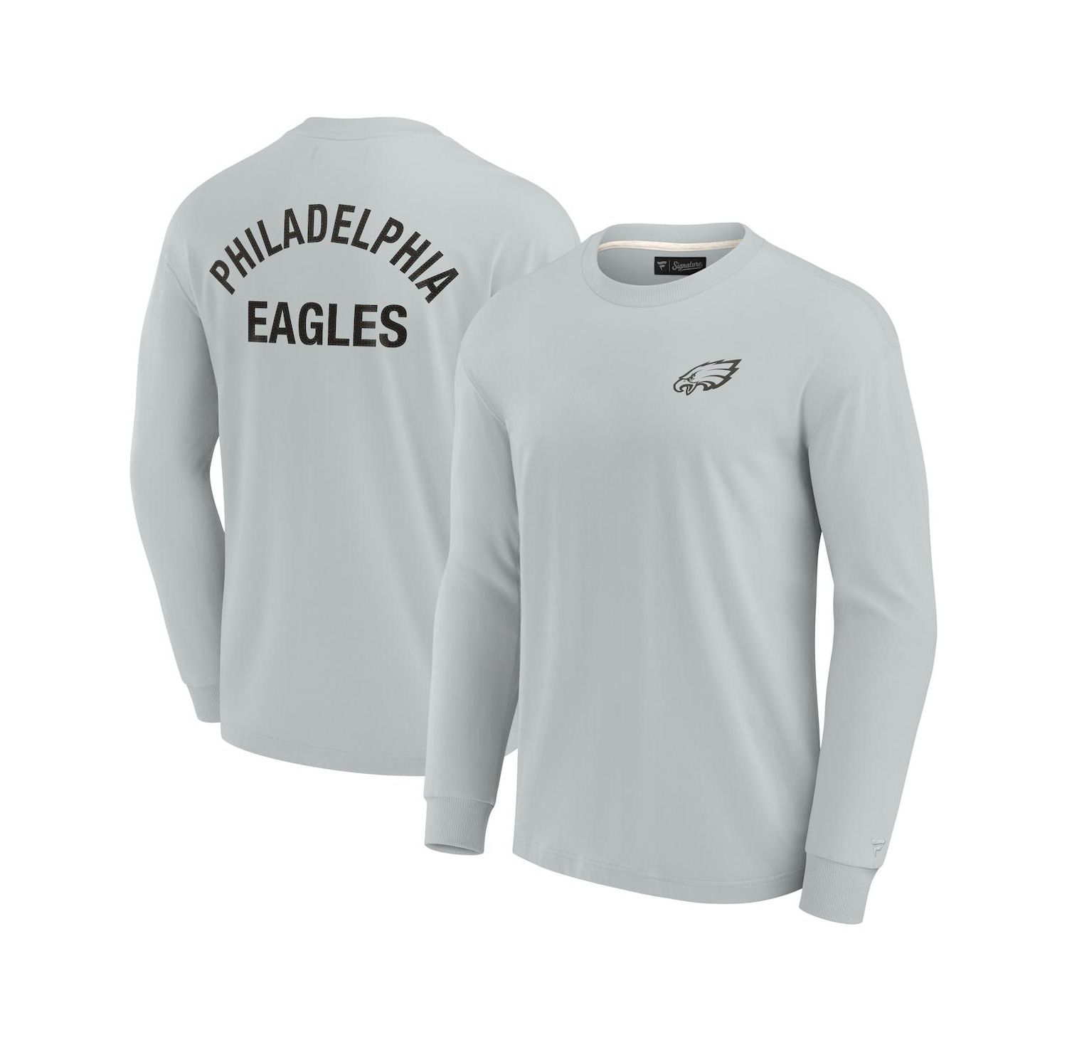 Men's and Women's Gray Philadelphia Eagles Super Soft Long Sleeve T-shirt