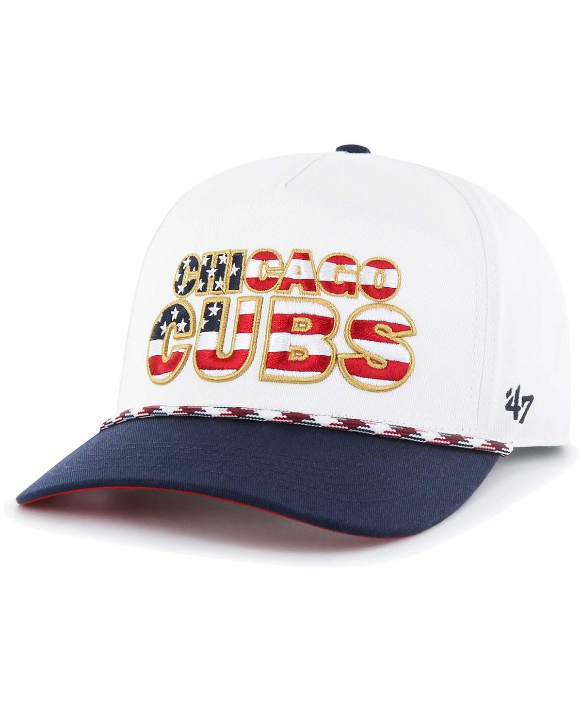 47 Brand Men's ' White Chicago Cubs Flag Script Hitch Snapback Hat