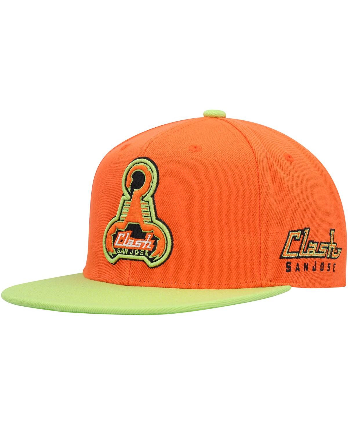 Shop Mitchell & Ness Men's  Orange San Jose Earthquakes Throwback Logo Snapback Hat