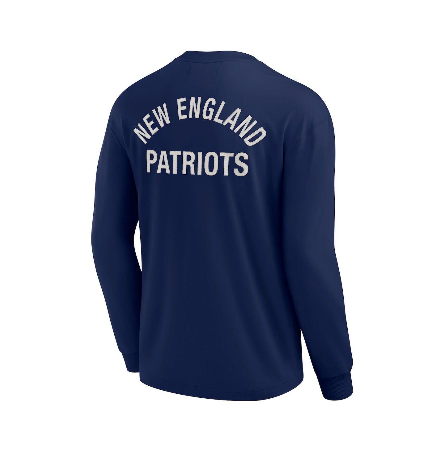 Футболка Fanatics Signature Navy New England Patriots Super Soft Long Sleeve — фото 3