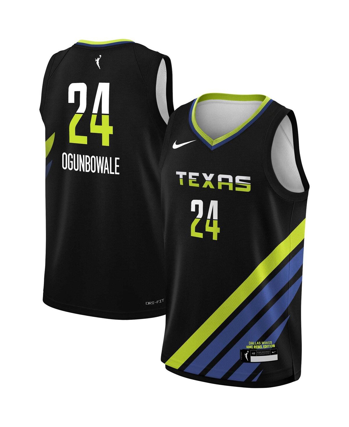 Big Boys and Girls Nike Arike OgunbowaleDallas Wings Victory Player Jersey - Rebel Edition - Black