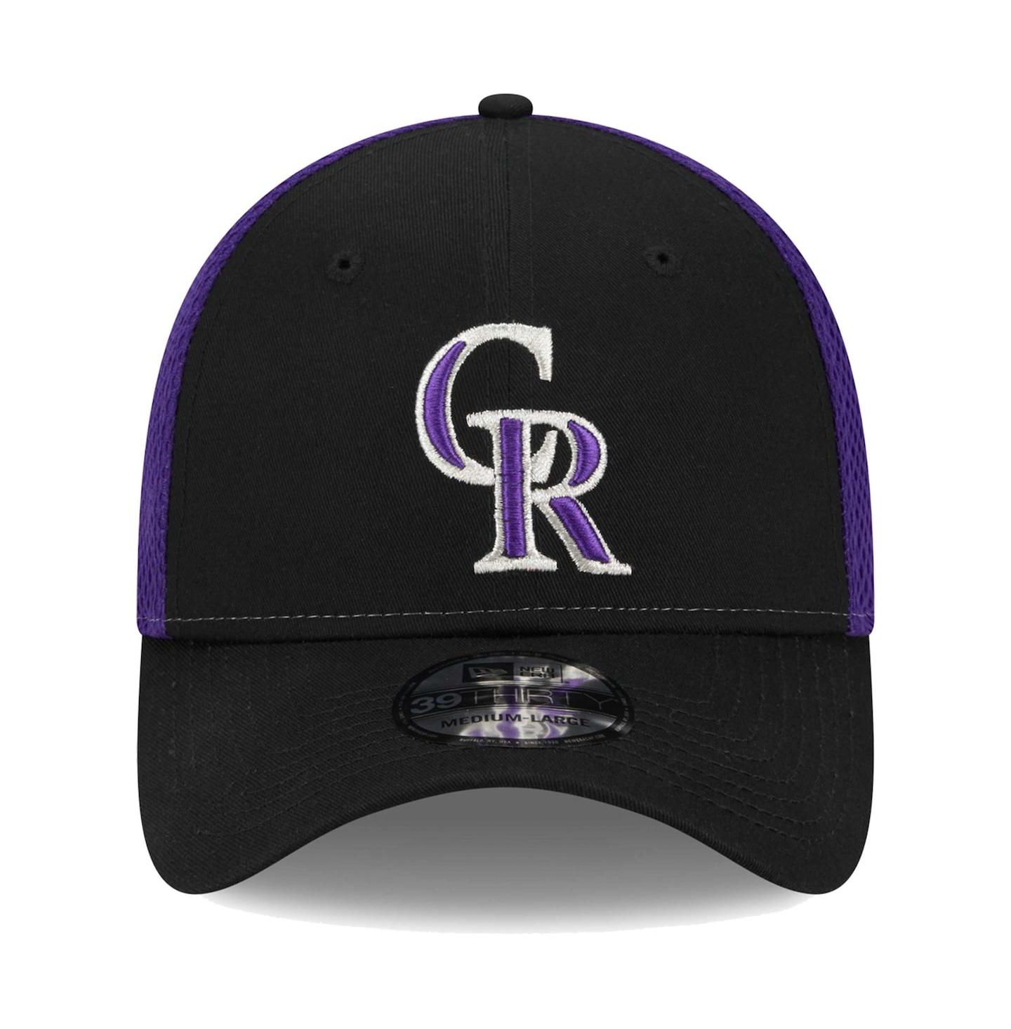 Мужская кепка New Era Black Colorado Rockies Team Neo 39THIRTY Flex Hat — фото 3