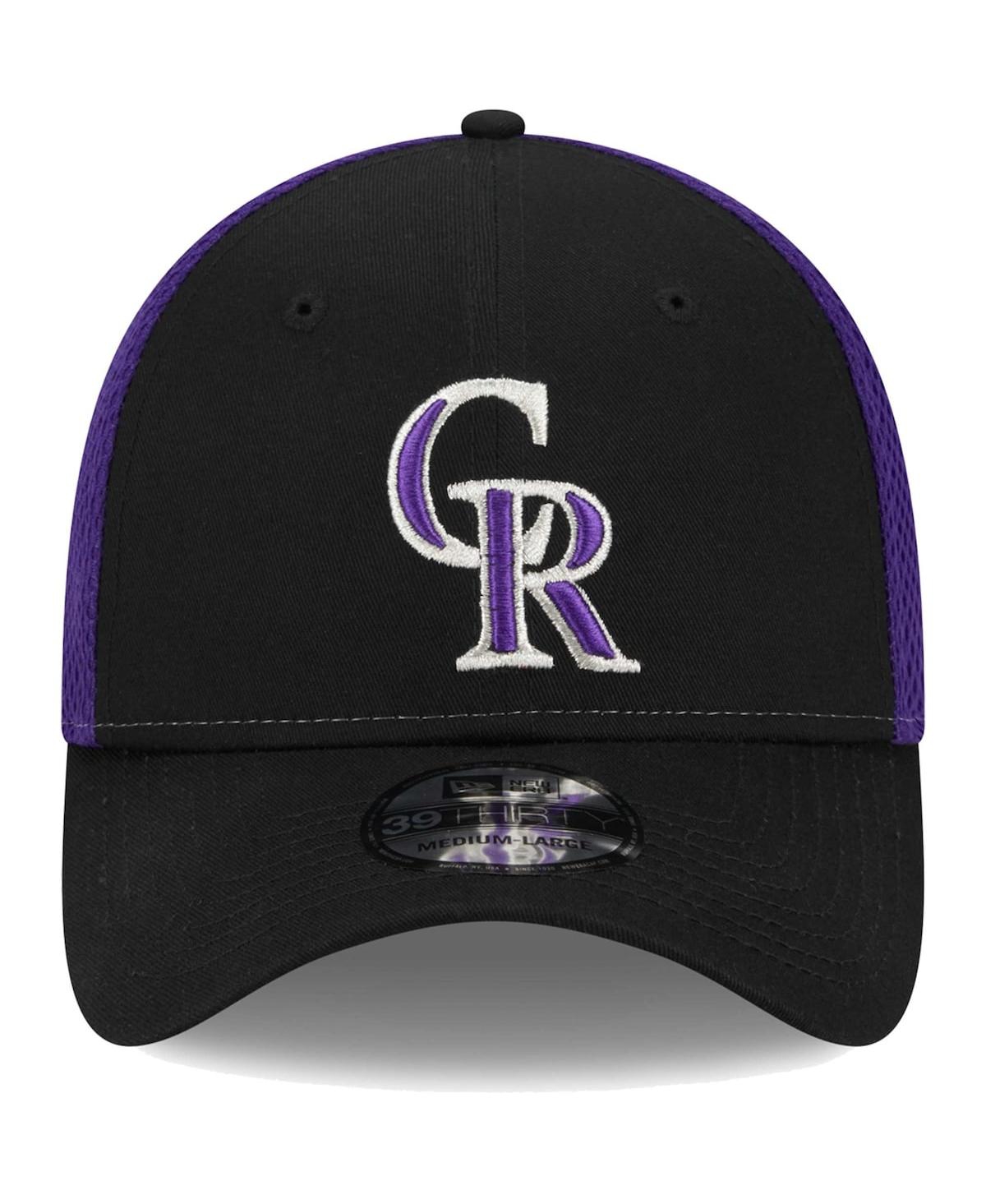 Shop New Era Men's  Black Colorado Rockies Team Neo 39thirty Flex Hat