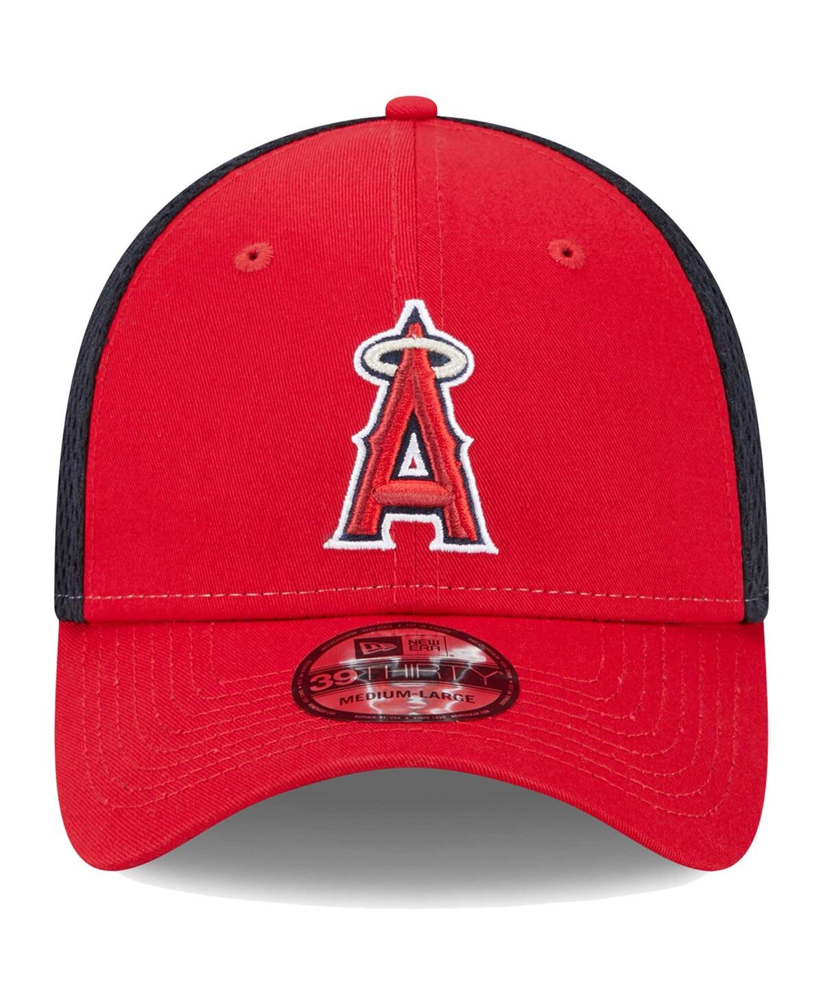 Shop New Era Men's  Red Los Angeles Angels Team Neo 39thirty Flex Hat