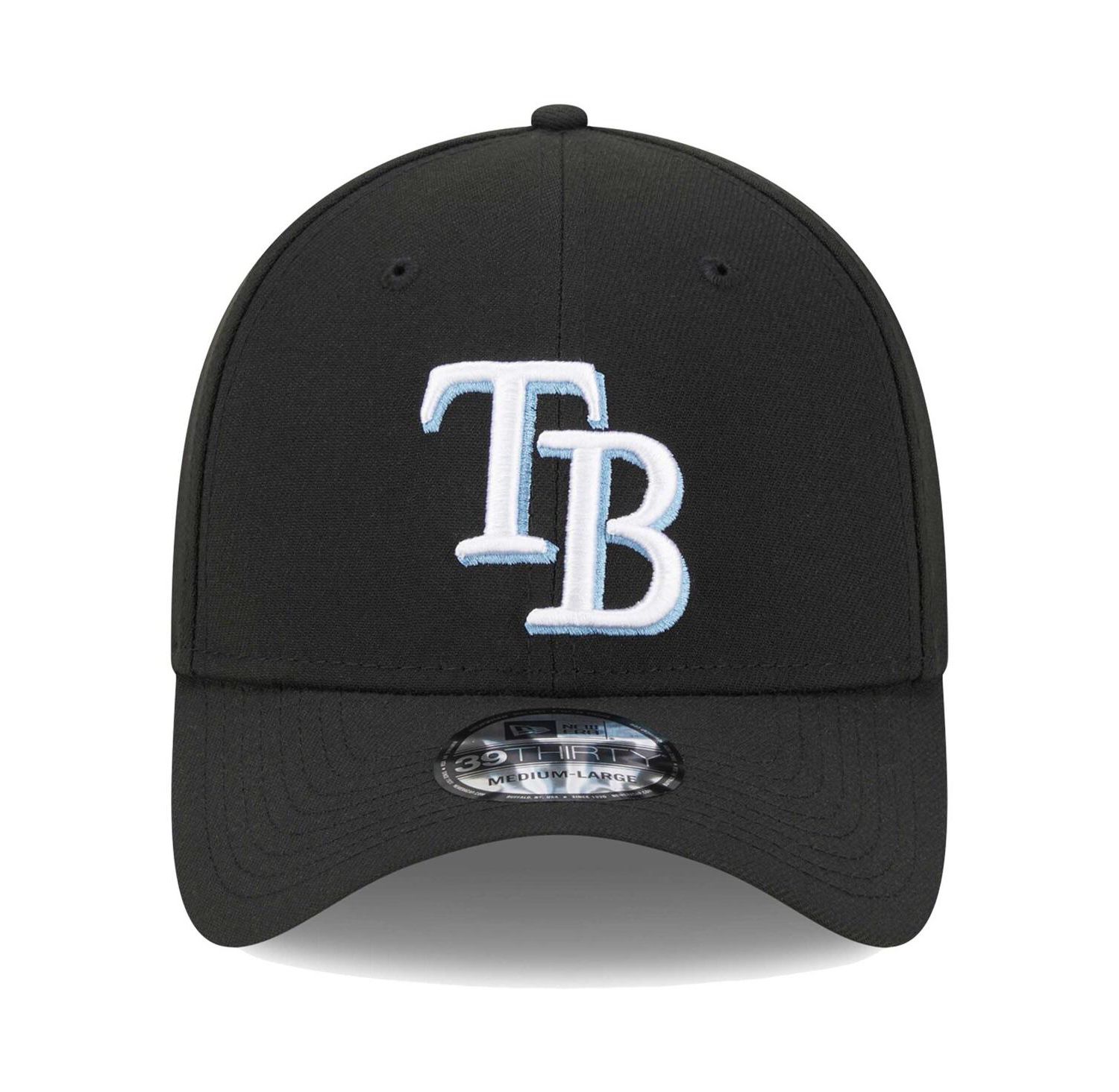 Men's Black Tampa Bay Rays Logo 39THIRTY Flex Hat