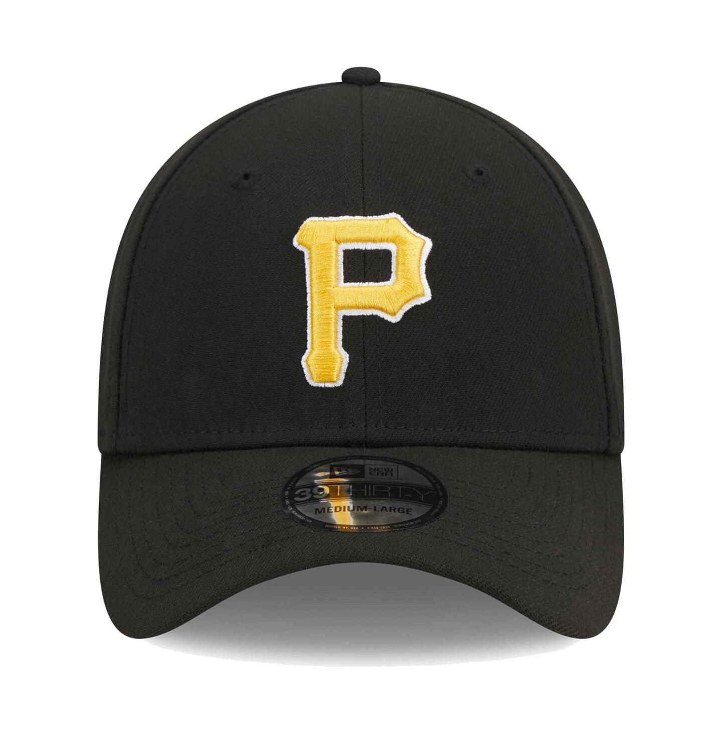 Мужская кепка New Era Black Pittsburgh Pirates Logo 39THIRTY Flex Hat — фото 3