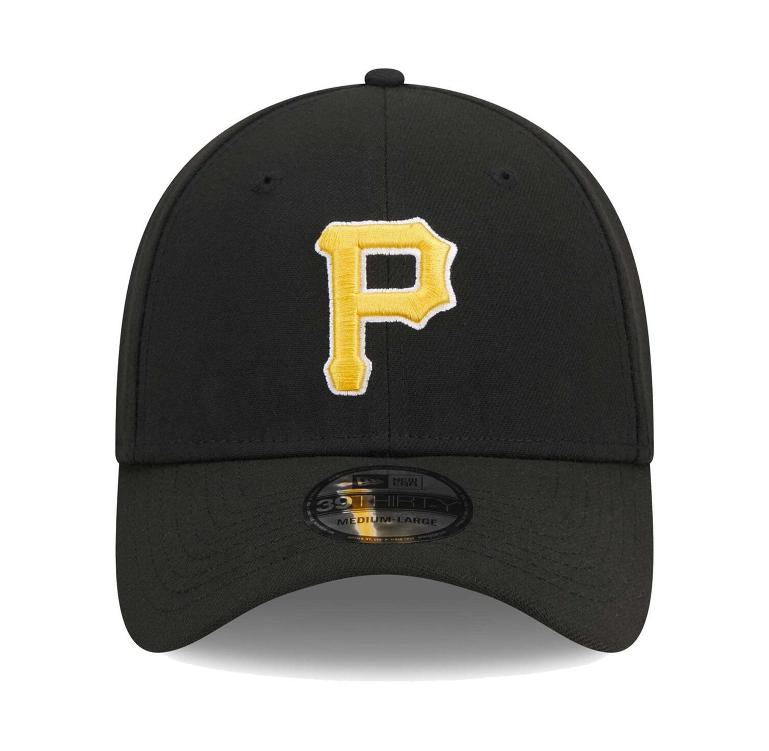 Men's Black Pittsburgh Pirates Logo 39THIRTY Flex Hat