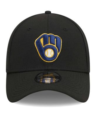 Men's Black Milwaukee Brewers Logo 39THIRTY Flex Hat