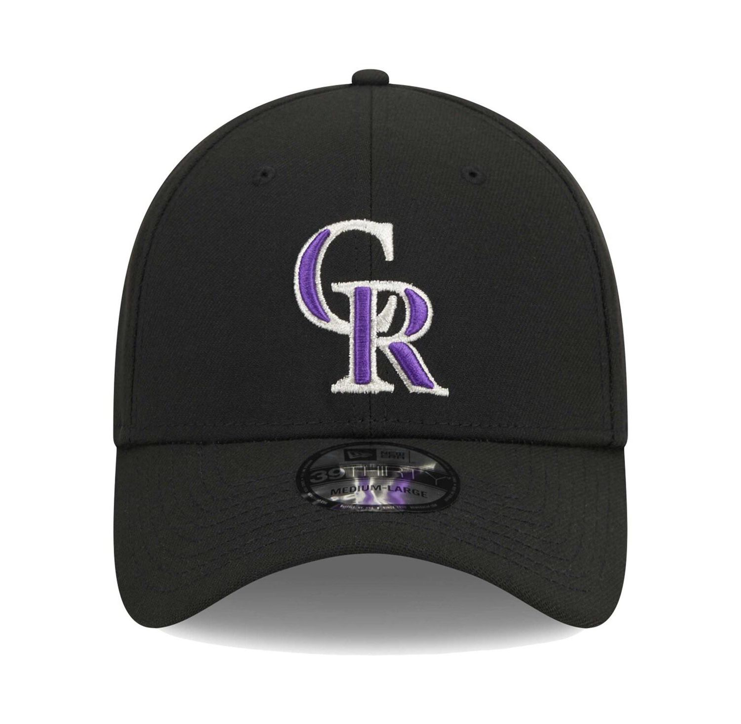 Men's Black Colorado Rockies Logo 39THIRTY Flex Hat