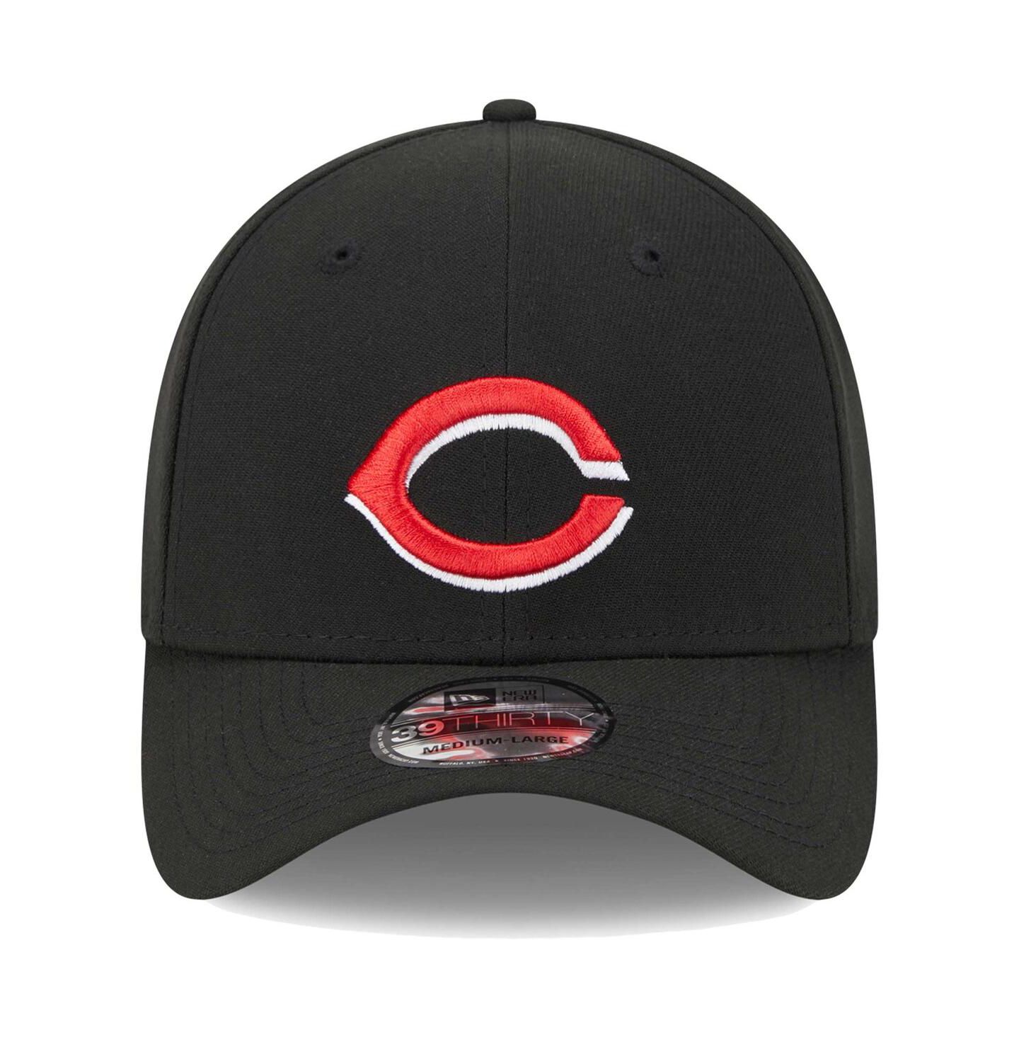 Мужская кепка New Era Black Cincinnati Reds Logo 39THIRTY Flex Hat — фото 3