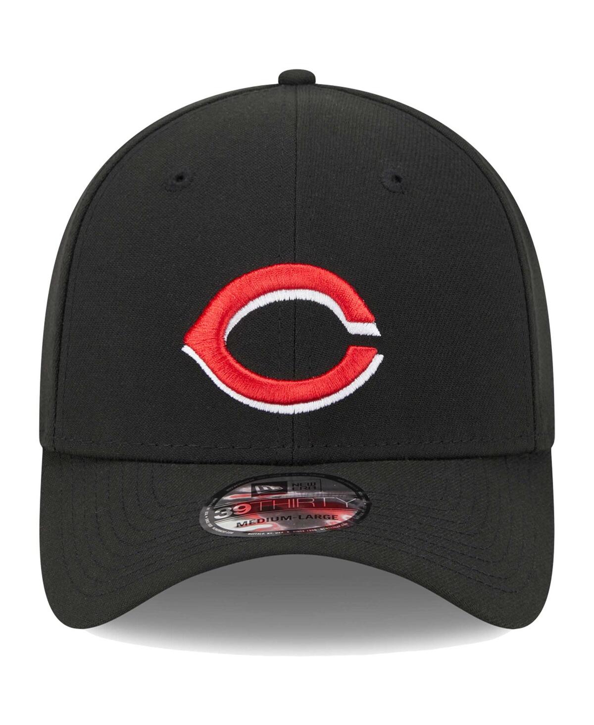 Men's New EraCincinnati Reds Logo 39THIRTY Flex Hat - Black