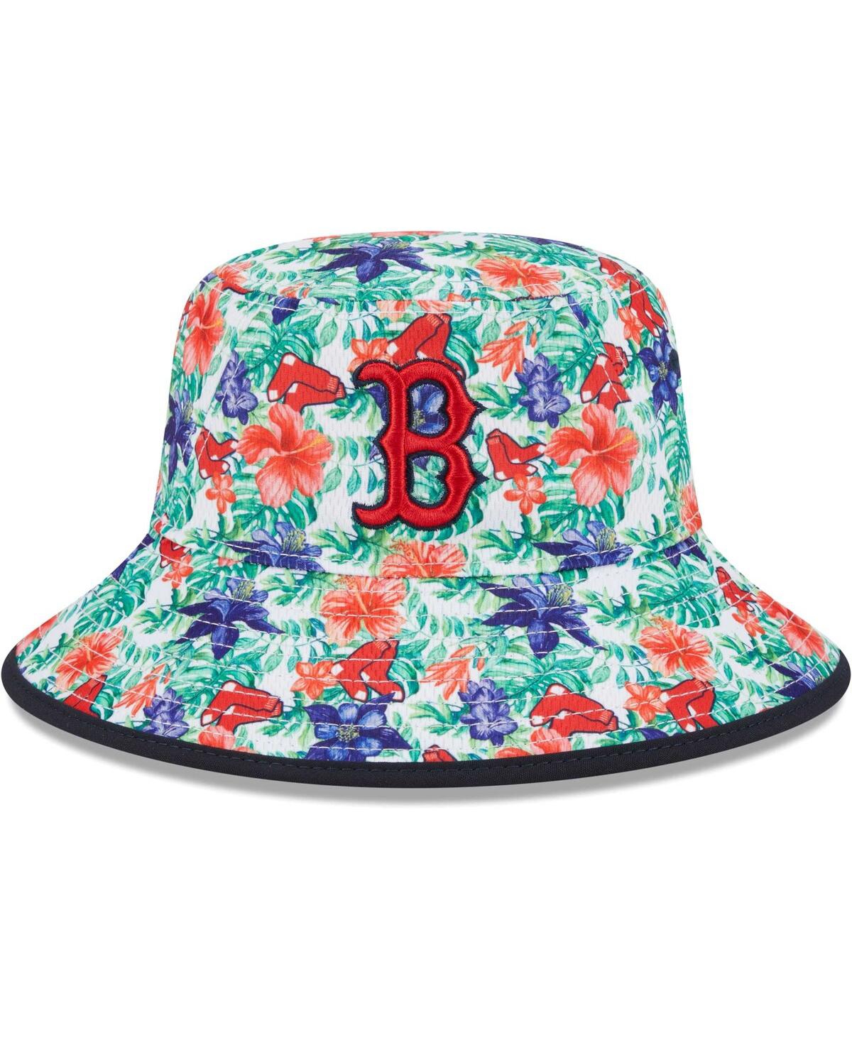 Shop New Era Men's  Boston Red Sox Tropic Floral Bucket Hat In Navy