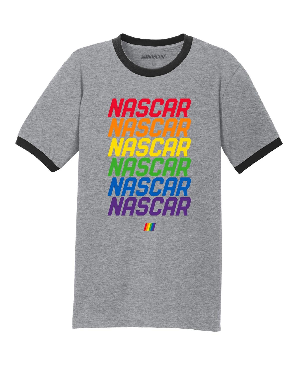 Shop Checkered Flag Sports Men's  Gray Nascar Repeat Logo T-shirt
