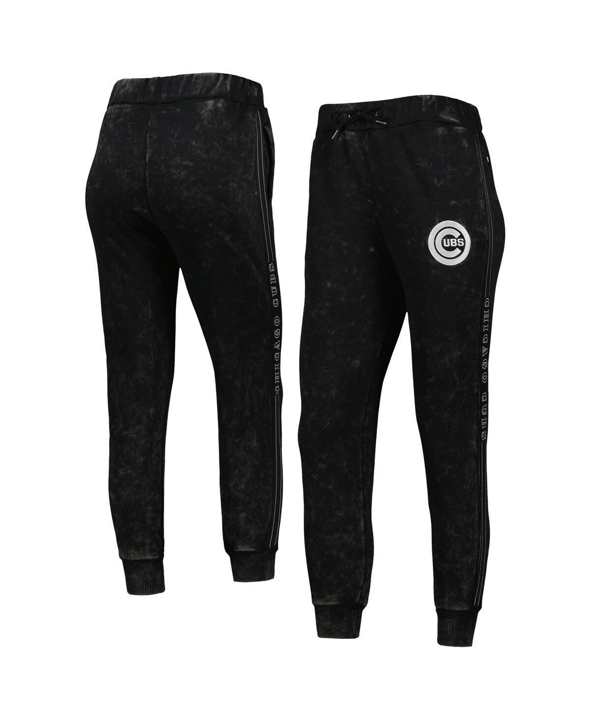 Shop The Wild Collective Women's  Black Chicago Cubs Marble Jogger Pants