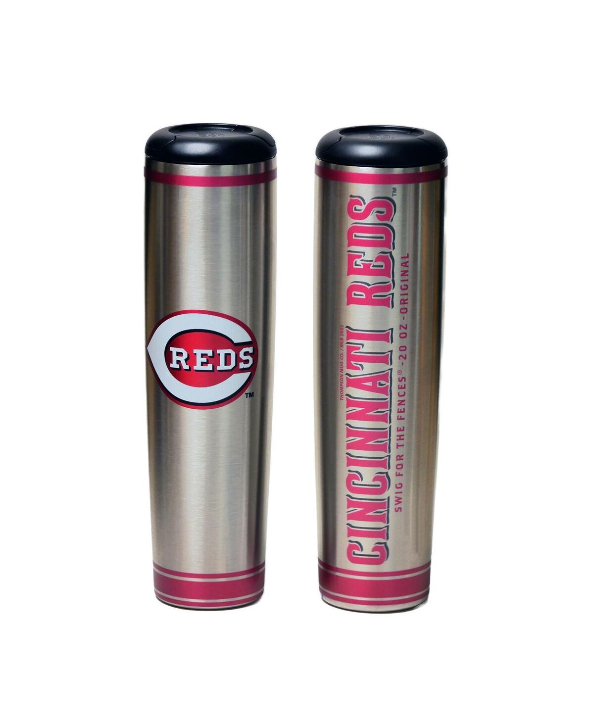 Shop Dugout Mugs Cincinnati Reds 20 oz Metal Bat Tumbler In Gray