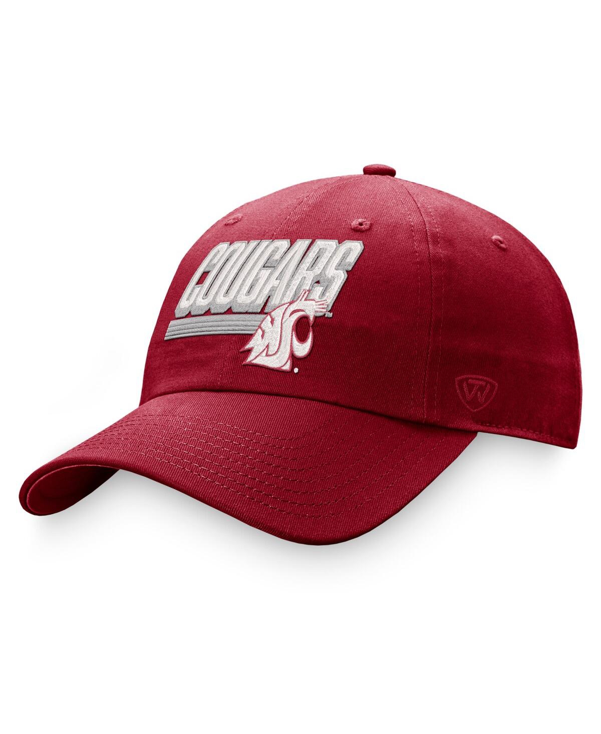 Men's Top of the World Crimson Washington State Cougars Slice Adjustable Hat - Crimson