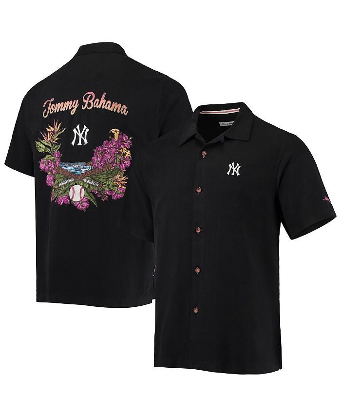 New York Yankees Tommy Bahama Bay Back Panel Button-Up Shirt - Gray