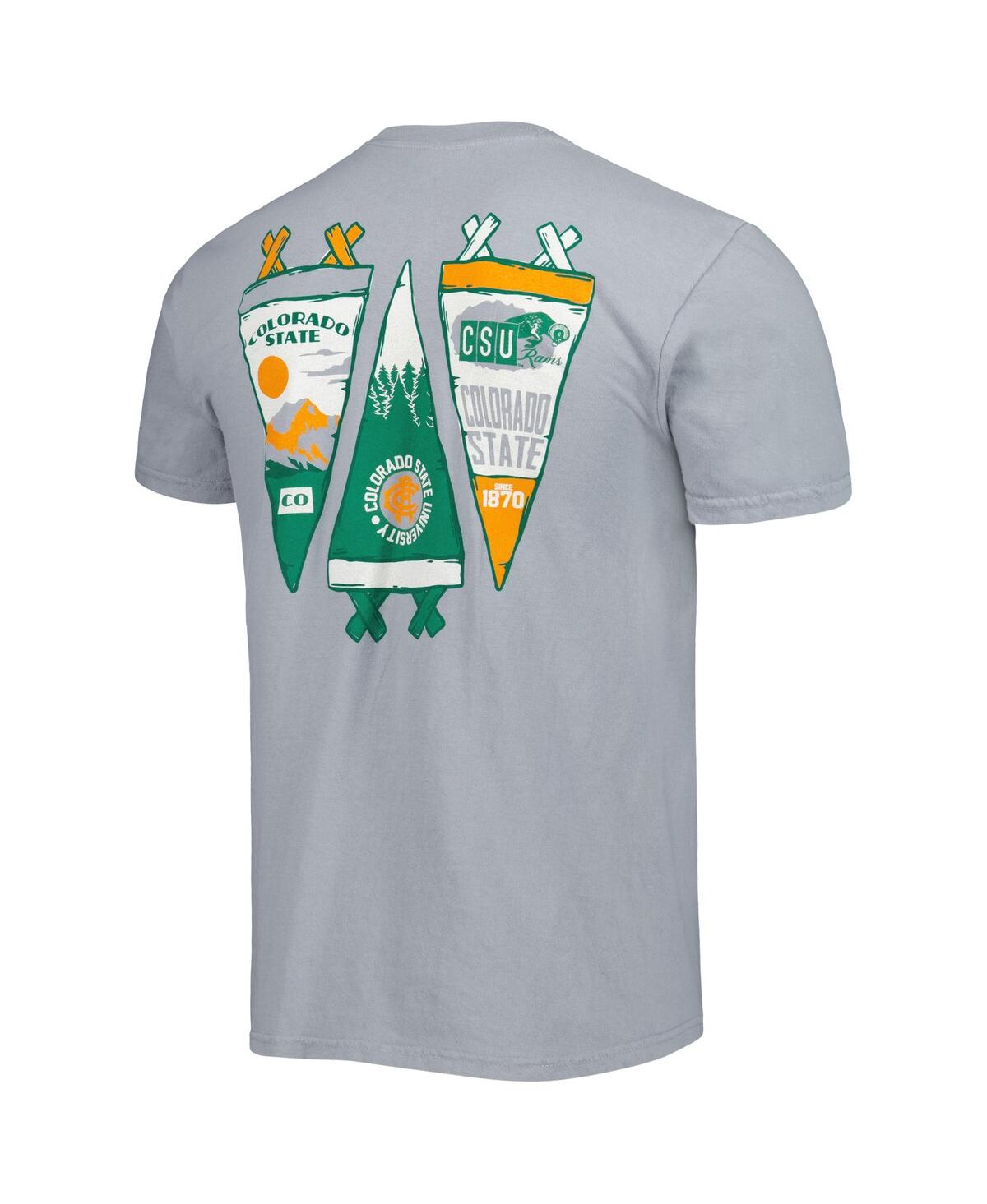 Shop Image One Men's Gray Colorado State Rams Pennant Comfort Color T-shirt