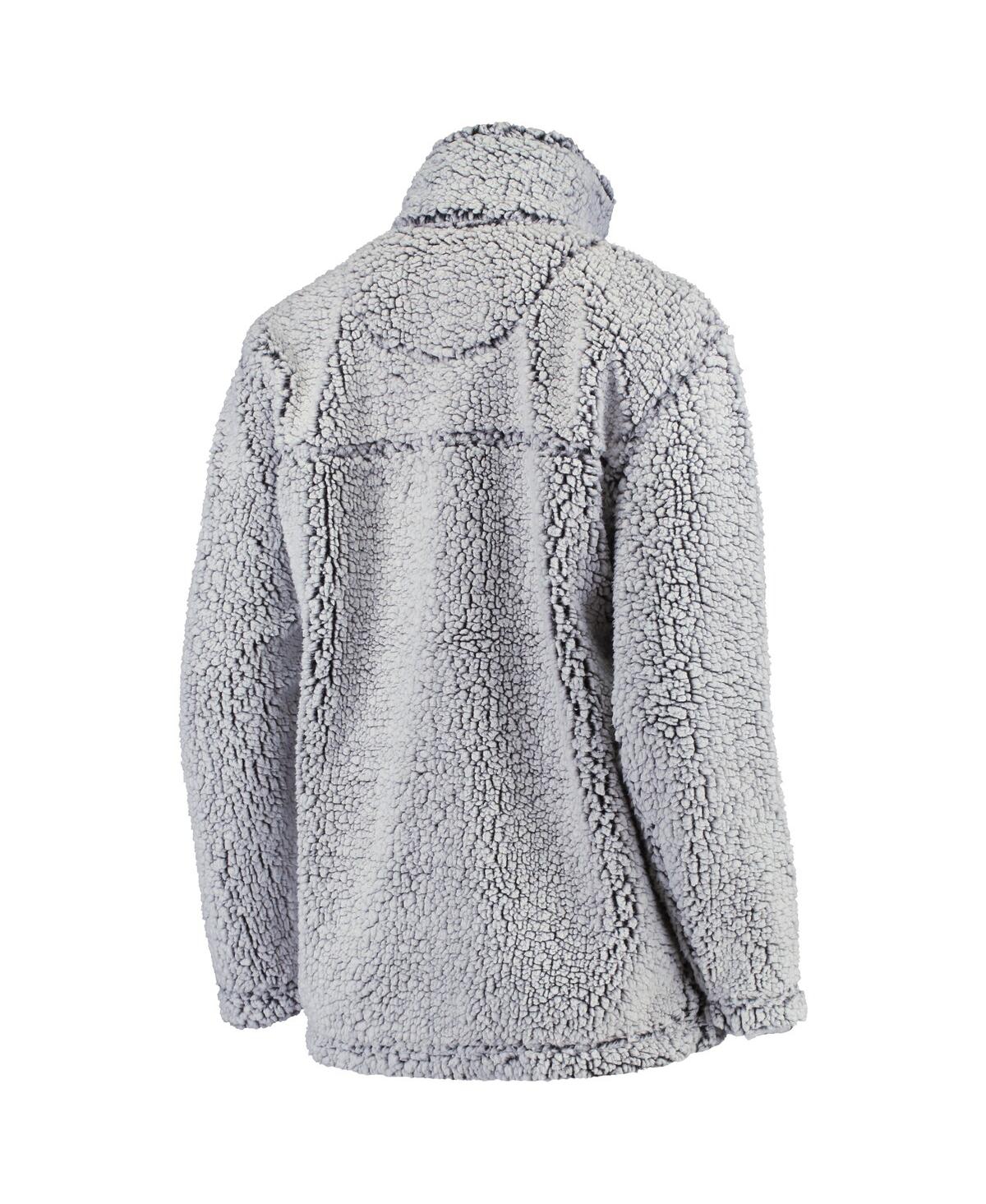 G-III 4HER BY CARL BANKS WOMEN'S G-III 4HER BY CARL BANKS GRAY ARIZONA CARDINALS SHERPA QUARTER-ZIP PULLOVER JACKET 