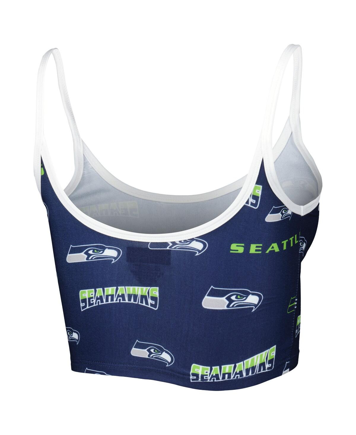 Shop Concepts Sport Women's  College Navy Seattle Seahawks Breakthrough Allover Knit Lounge Bralette