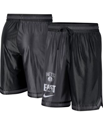 Men's Black, Anthracite Brooklyn Nets Courtside Versus Force Split DNA Performance Shorts