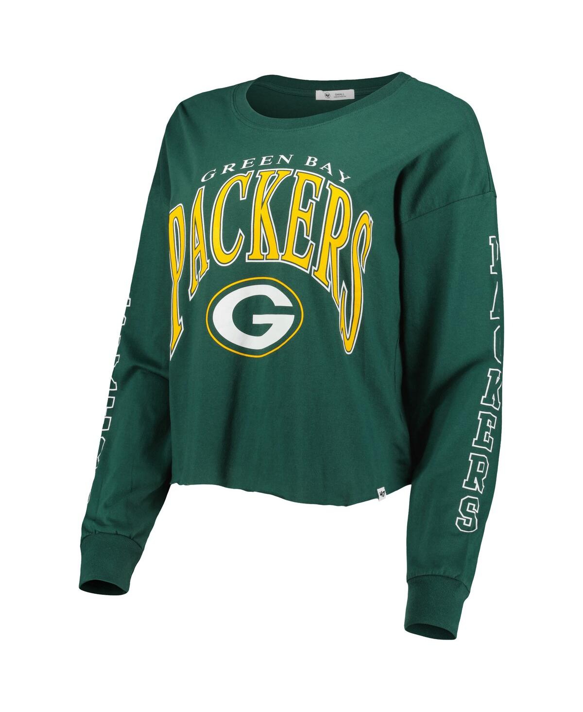 Concepts Sport Women's Green Bay Packers Marathon Black Long Sleeve T-Shirt