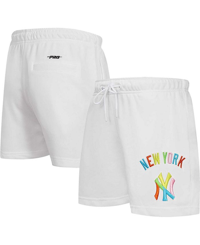 Women's Pro Standard White New York Yankees Washed Neon Shorts Size: Extra Large