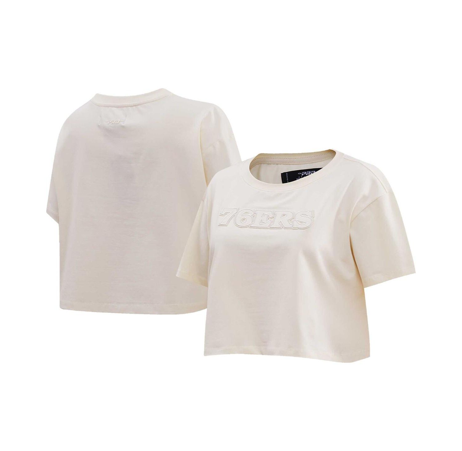 Women's Cream Philadelphia 76ers Neutral Boxy Crop T-shirt