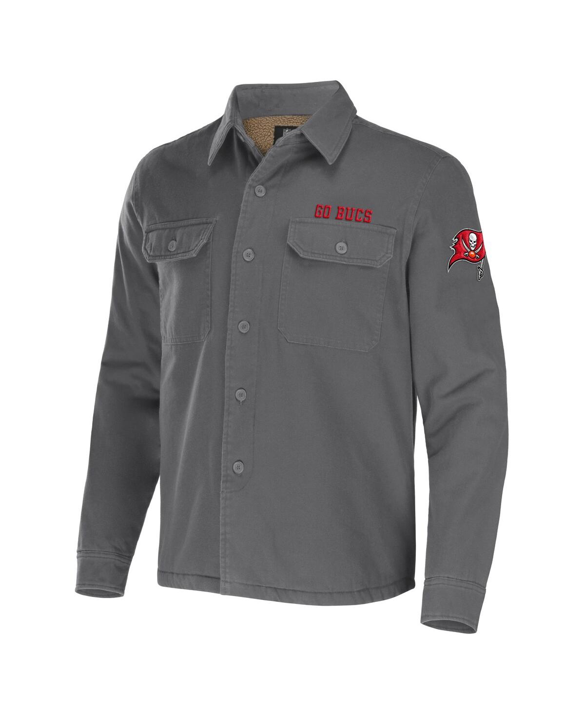 Shop Fanatics Men's Nfl X Darius Rucker Collection By  Pewter Tampa Bay Buccaneers Canvas Button-up Shirt