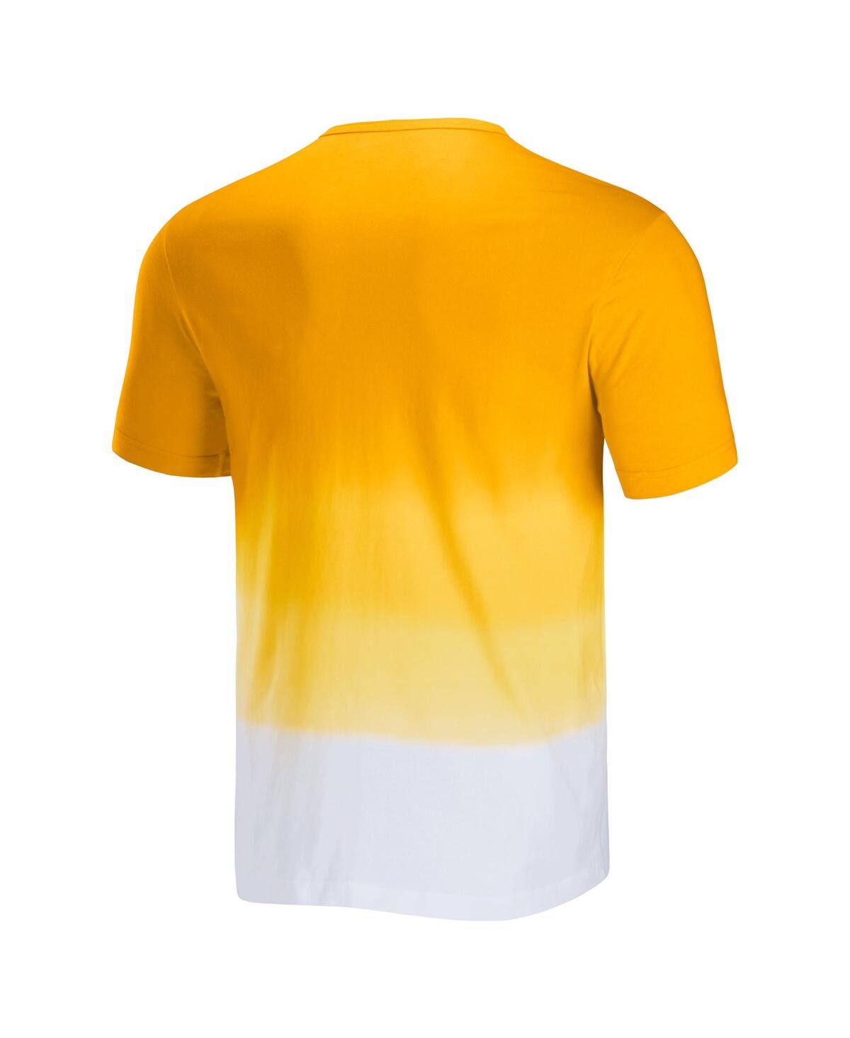 Fanatics Men's Nfl X Darius Rucker Collection By  Gold, White Green Bay Packers Dip Dye Pocket T-shir In Gold,white