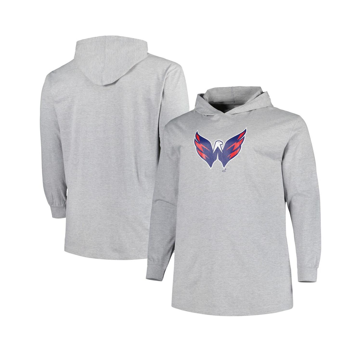Men's Heather Gray Washington Capitals Big and Tall Pullover Hoodie