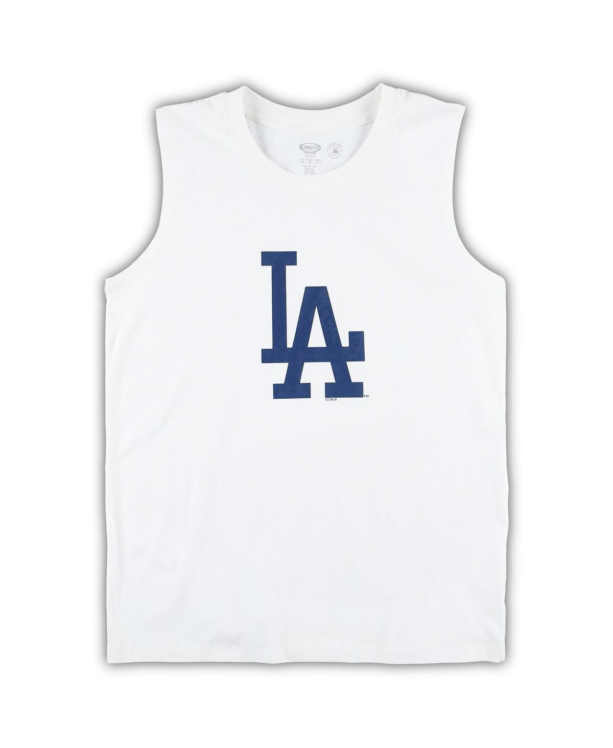 CONCEPTS SPORT WOMEN'S CONCEPTS SPORT WHITE, ROYAL LOS ANGELES DODGERS PLUS SIZE TANK TOP AND SHORTS SLEEP SET 