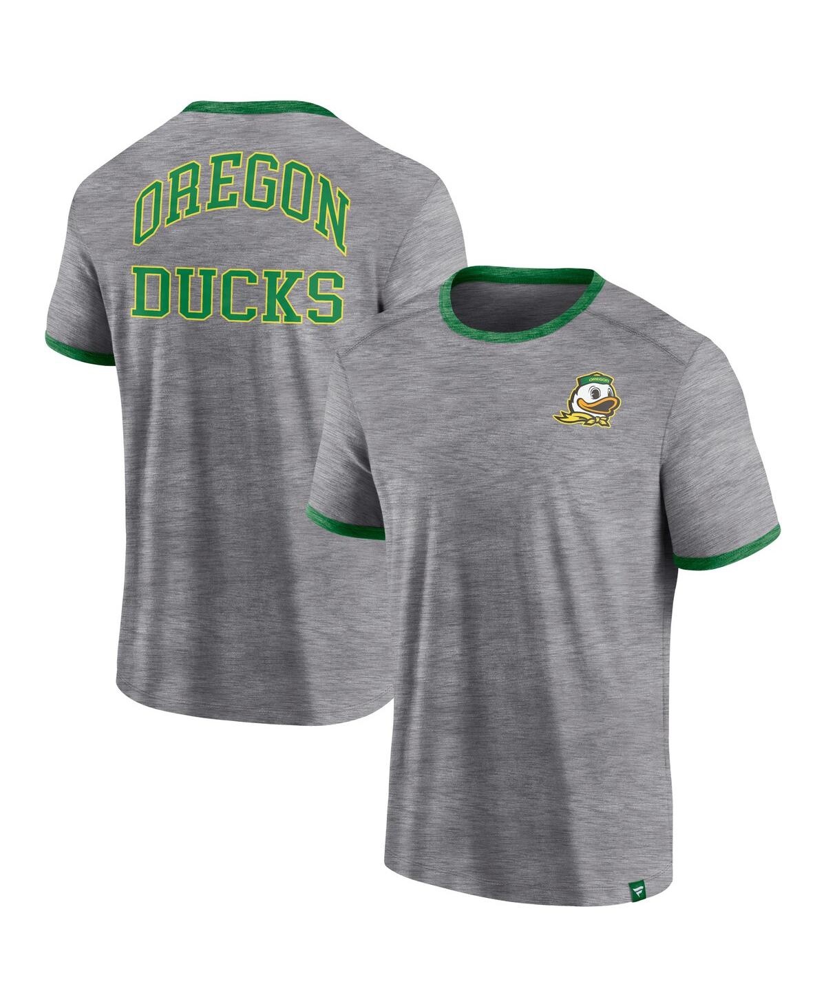 Men's FanaticsOregon Ducks Classic Stack Ringer T-shirt - Heather Gray