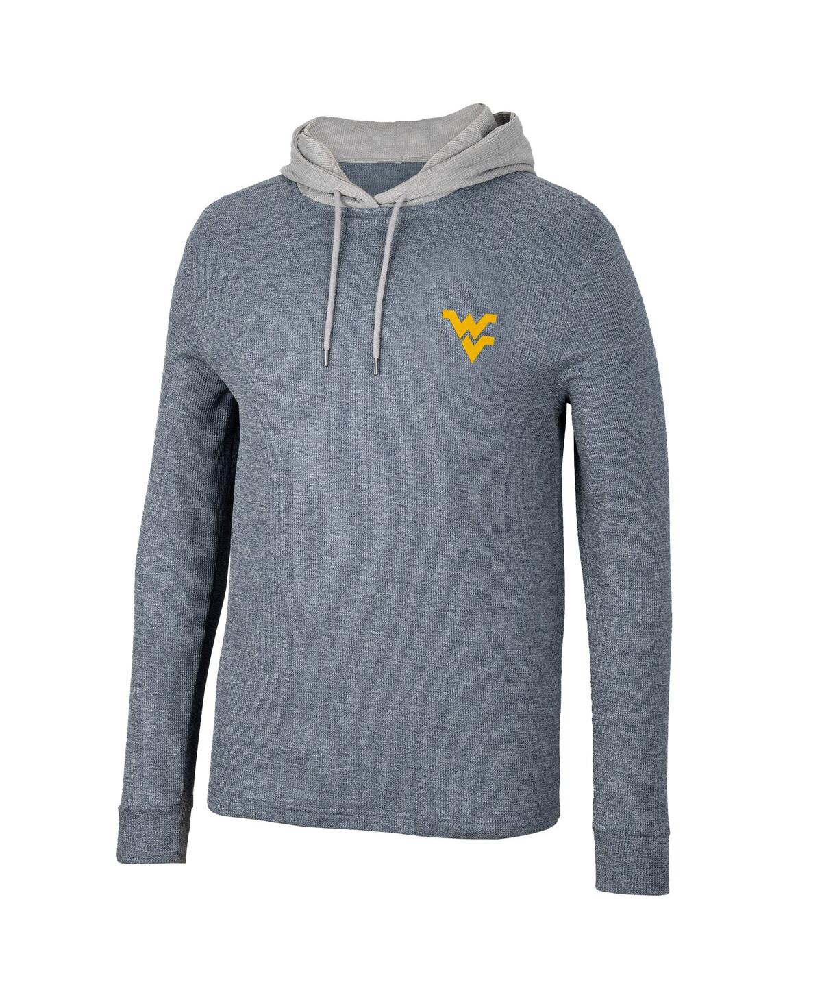 Shop Colosseum Men's  Navy West Virginia Mountaineers Ballot Waffle-knit Thermal Long Sleeve Hoodie T-shir