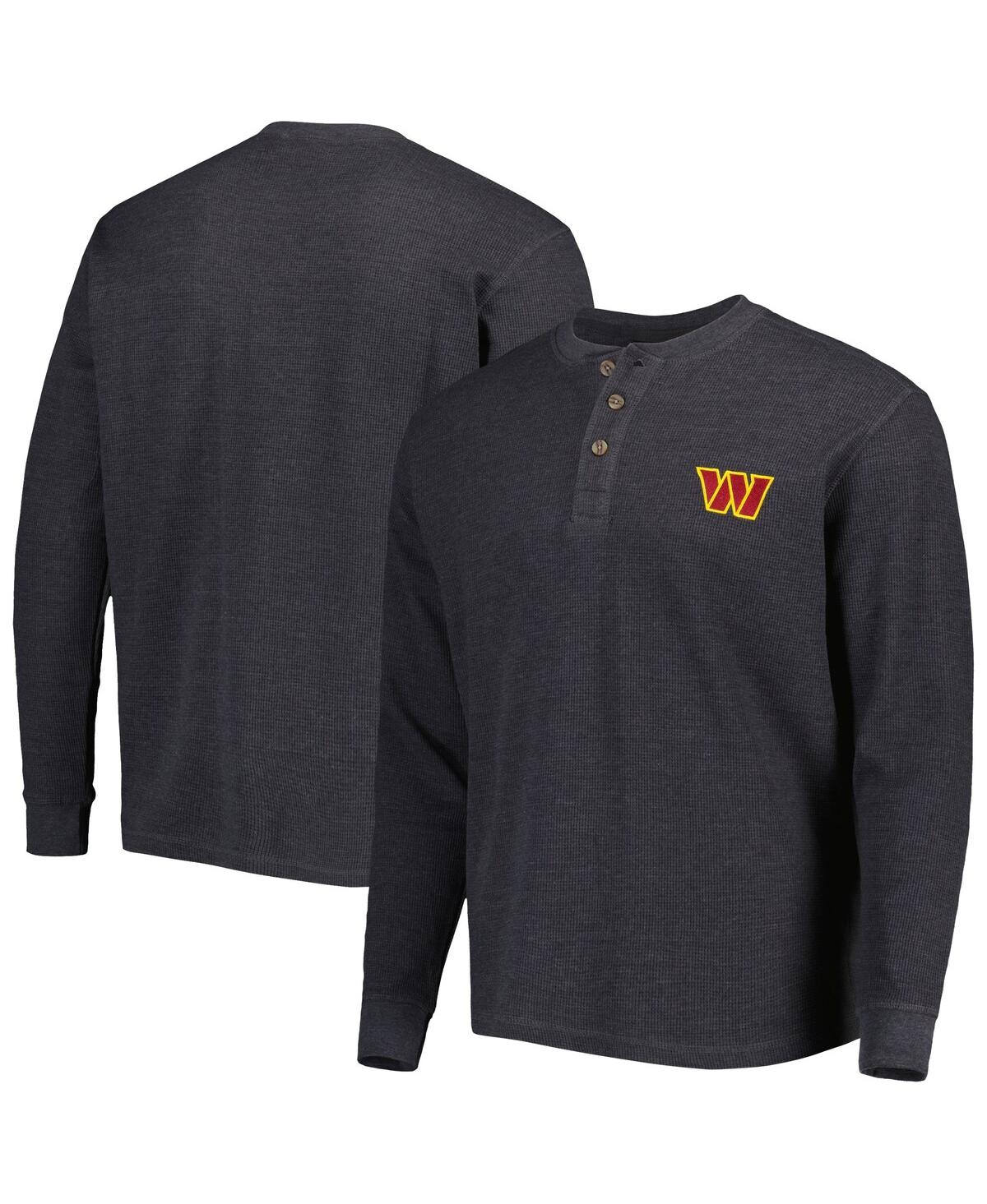 Men's Dunbrooke Charcoal Washington Commanders Logo Maverick Thermal Henley Long Sleeve T-shirt - Charcoal