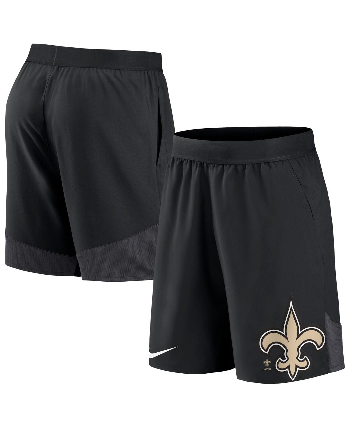 Nike Men's  Black New Orleans Saints Sideline Performance Shorts