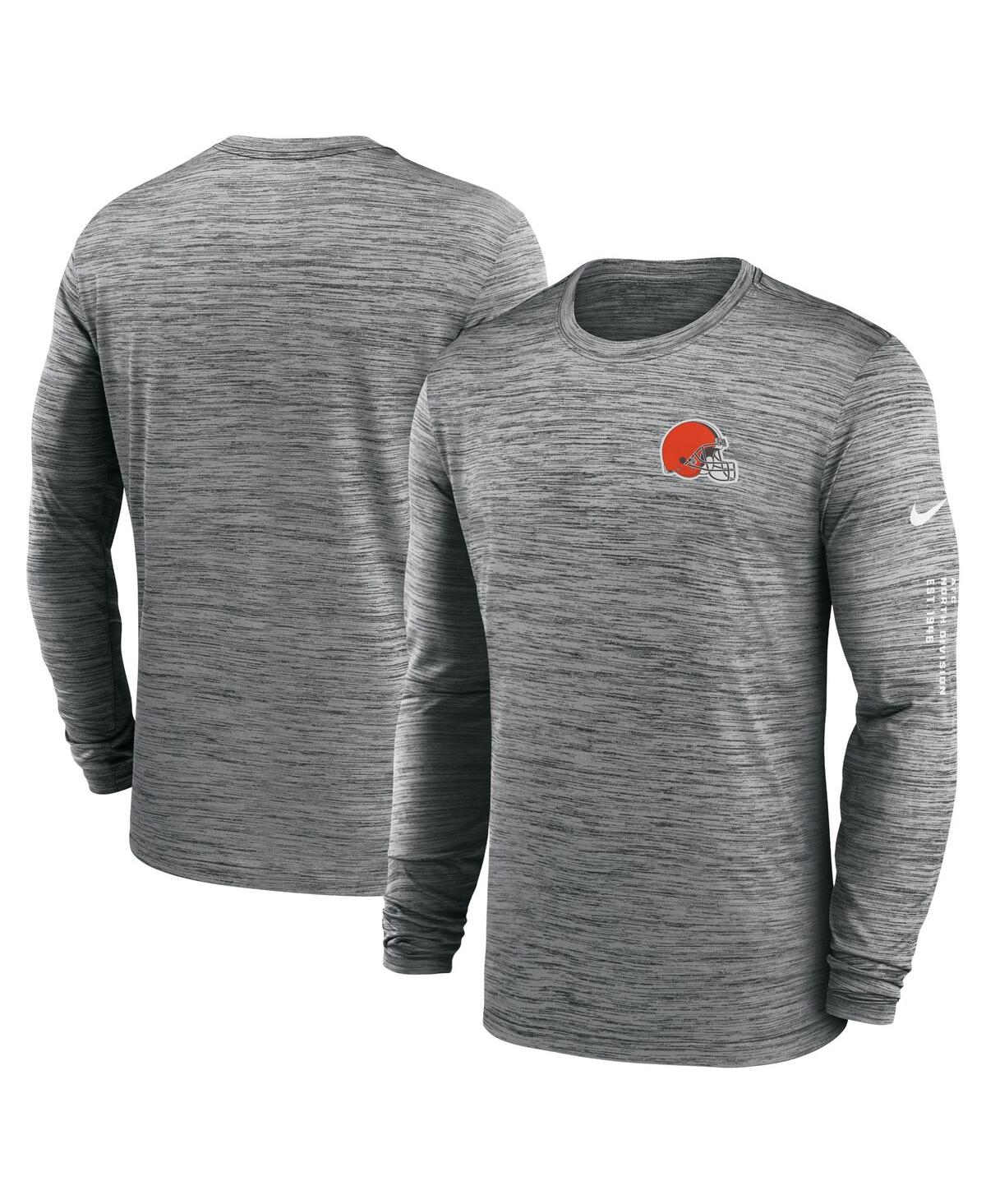 Nike Cleveland Browns Velocity  Men's Dri-fit Nfl Long-sleeve T-shirt In Black