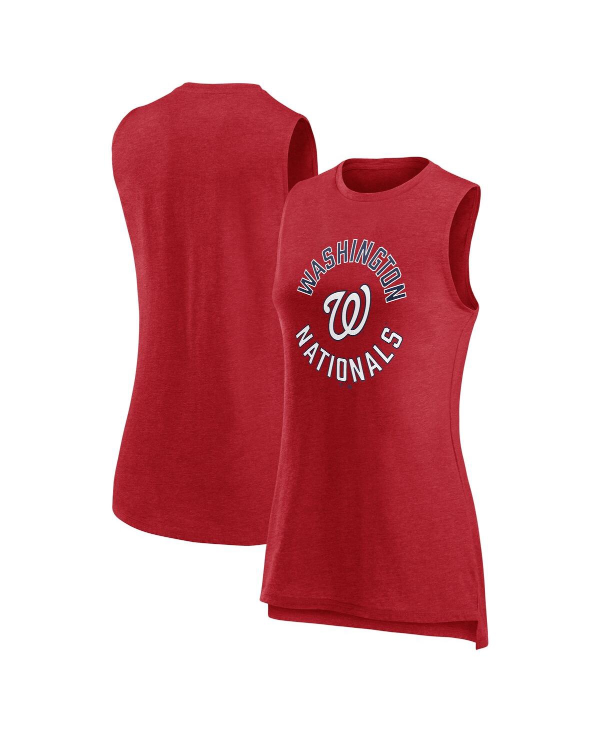 Fanatics Women's  Heather Red Washington Nationals What Goes Around Tank Top In Heather Red