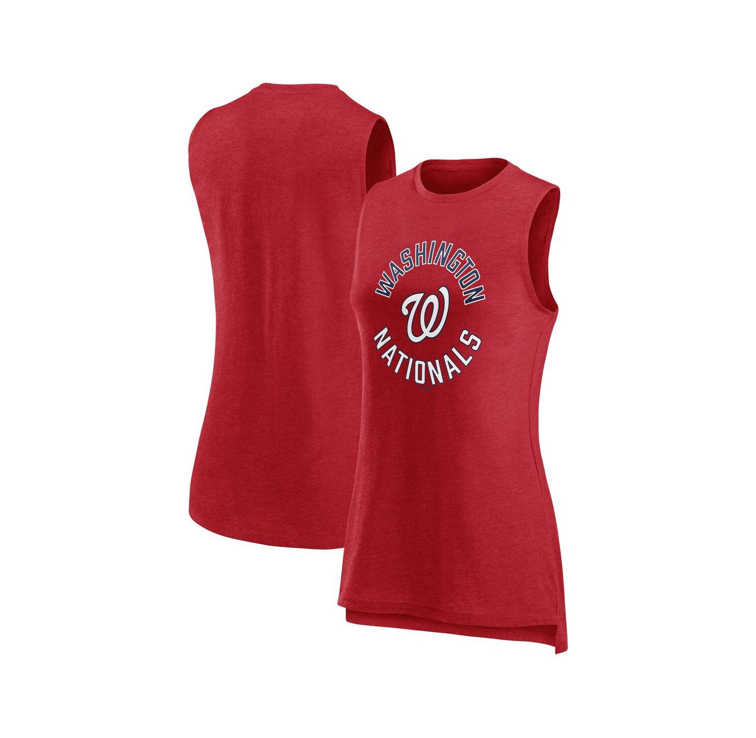 Women's Heather Red Washington Nationals What Goes Around Tank Top