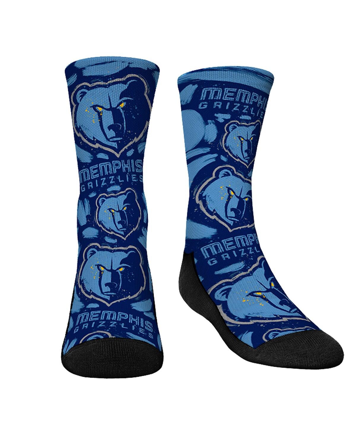 Rock 'em Kids' Youth Boys And Girls  Socks Memphis Grizzlies Allover Logo And Paint Crew Socks In Burgundy