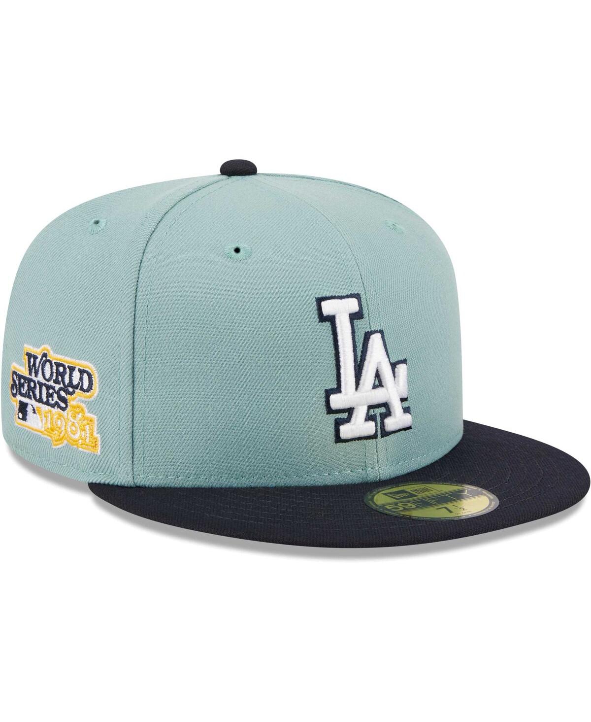 New Era Men's  Light Blue, Navy Los Angeles Dodgers Beach Kiss 59fifty Fitted Hat In Light Blue,navy